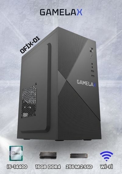 Gamelax OFIX-01 i5-14400 16 GB 256 GB M.2 SSD Free Dos Masaüstü Bilgisayar
