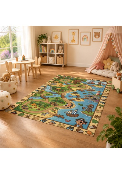 Kartela Halı Safari Kaymaz Taban Çocuk Oyun Halısı - 80 x 120 CM