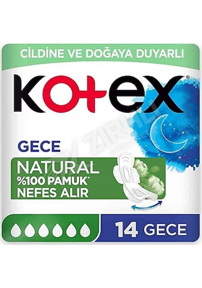 2 Adet Kotex Natural Ultra Quadro Gece 14'lu