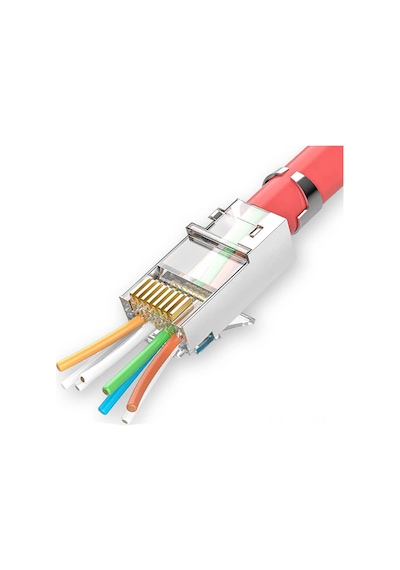 Cat7 Cat6A EZ Yeni Nesil RJ45 Delikli Metal Konnektör - 100 Adet