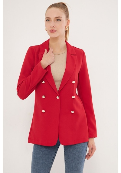 Armonika Kadın Kırmızı Düğmeli Ceket Arm-20k001151