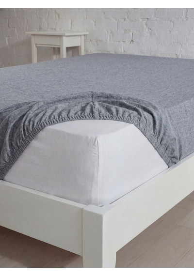 Tek Kişilik Pamuklu Lastikli Çarşaf, Ranforce Tek Kişilik Fitted Çarşaf 100x200+20 Cm Antrasit