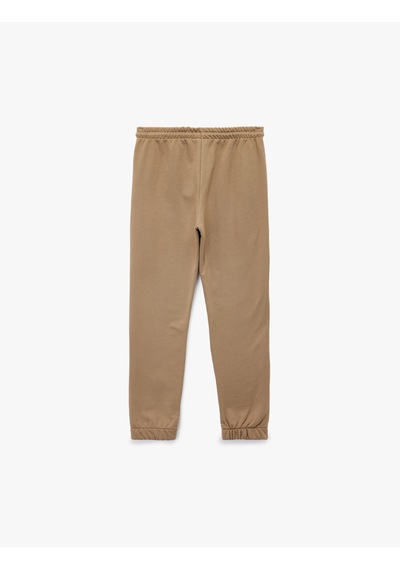 Koton Jogger Eşofman Altı Beli Bağlamalı Baskı Detaylı Kahverengi 7wkb40016tk Kahve