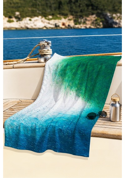 Okyanus Dalga Temalı Modern Plaj Havlusu - Turkuaz Yeşil Marine Hızlı Kuruyan Mikrofiber Havlu Örtü Dumanlı Yasemin Okyanus Dalga Temalı Modern Plaj Havlusu - Turkuaz Yeşil Marine Hızlı Kuruyan Mikrofiber Havlu Örtü Dumanlı Yasemin