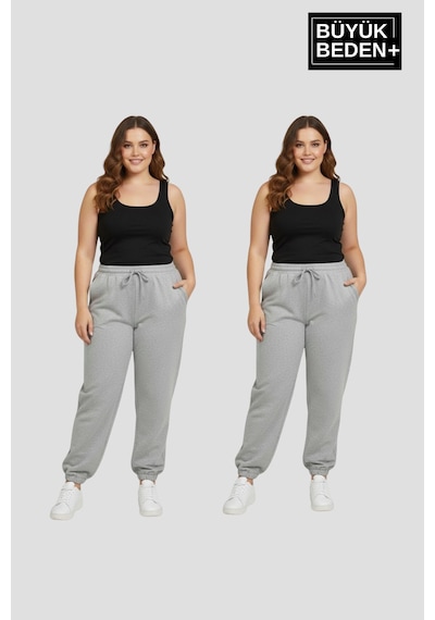 Süperlife Kadın Büyük Beden İkili Jogger Paça Lastikli İnce Eşofman Altı Seti Spr26bea951+2 Grey Mel-grey Mel Süperlife Kadın Büyük Beden İkili Jogger Paça Lastikli İnce Eşofman Altı Seti Spr26bea951+2 Grey Mel-grey Mel