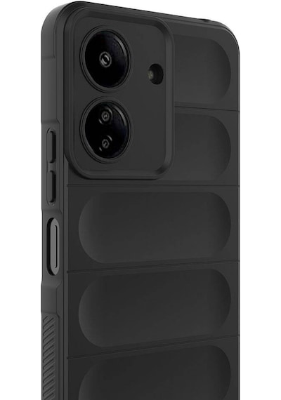 Xiaomi Poco C65 Kılıf Esnek Tpu Oyuklu Arka Yüzey Tasarımlı Zore Etnik Silikon Kapak Lacivert