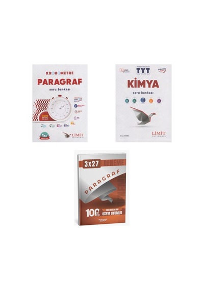 2027 2027 Tyt Limit Kronometre Paragraf Soru + Kimya Soru + Anla Kazan Paragraf Deneme 3'lü Set