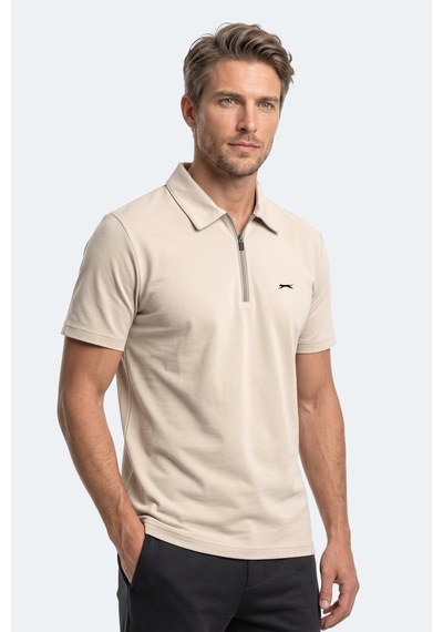 Slazenger Khan Erkek Polo Yaka Bej Tişört