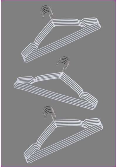Silikon Kaplı Metal Askı, Beyaz 40 Cm Beyaz, 20 Adet