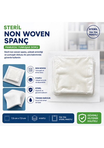 Nova Steril Kompres 7,5cm 7,5cm 4 Katlı 5'li 200'lü 2 Paket