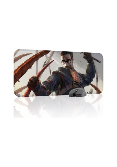 Half Life Kaymaz Dikişli Kauçuk Oyuncu Mousepad V3 - 70x30 Xl Gaming Mouse Pad Fare Altlığı