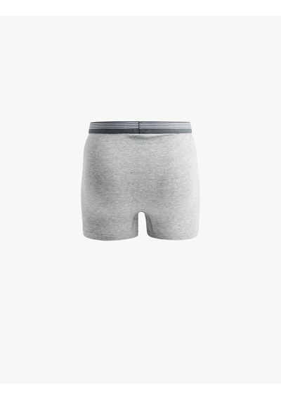 Koton Lastik Detaylı Pamuklu 3'lü Boxer Seti Antrasit 6wlm90070mk Antrasit
