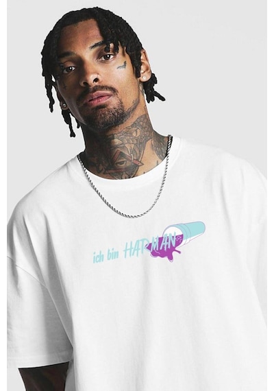Flood Of Style Unisex Oversize Harman Bisiklet Yaka Beyaz