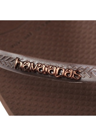 Havaianas Slim Logo Metallic Kadın Parmak Arası Terlik - Kahverengi 4119875 0727