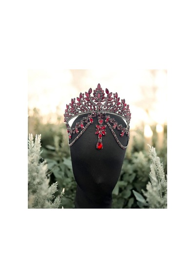 Bordo Alınlıklı Gelin,kına,nişan,söz,after,bride,party Taç Bordo - 694988170 Bordo