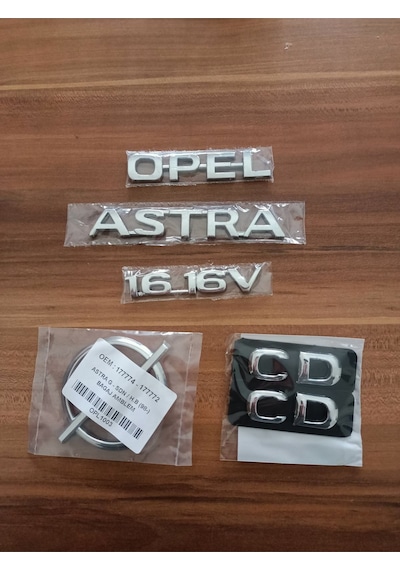 Opel Astra 1.6 16v Bagaj Yazısı Arka Bagaj Arması Kapı Çıtası Cd Yazısı Astra G 5li Takım