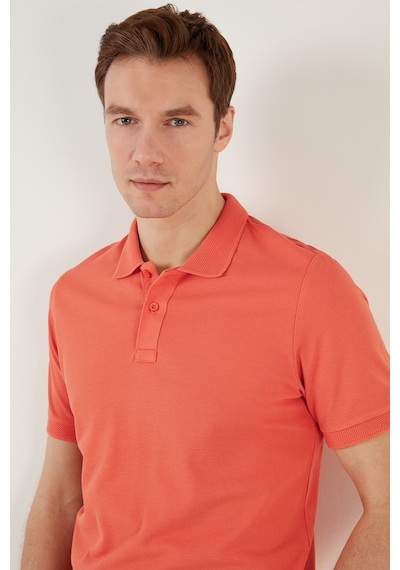 Buratti Pamuklu Regular Fit Düğmeli Erkek Polo Yaka T Shirt 5902739 Turuncu