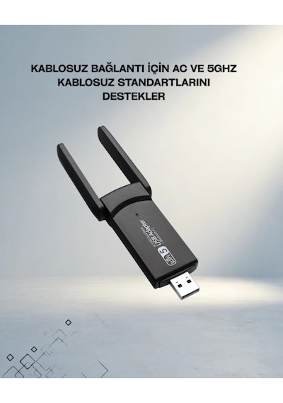 Çift Bant Yüksek Hızlı 1200 Mbps Usb Wifi Adaptör