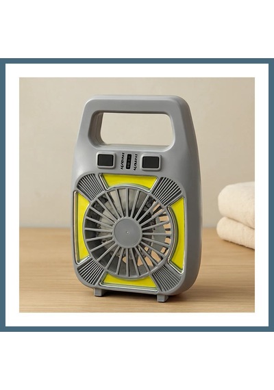 Bezos Usb Şarjlı 2in1 Mini Fan Ve Fener 10w 2 Kademe, Su Geçirmez, Taşınabilir Agc