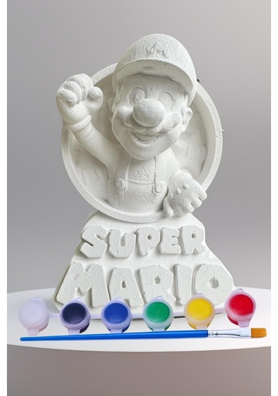 Super Mario 15 Cm Boyunda Beton/taş/figür/büst Boyama Seti-çocuk Boyama Etkinliği