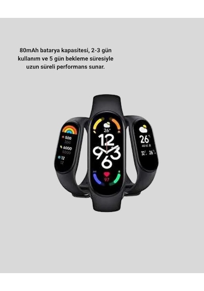 Akıllı Bileklik Kalp Atış, Uyku Ve Adım Takibi, Ip67 Su Geçirmez Siyah