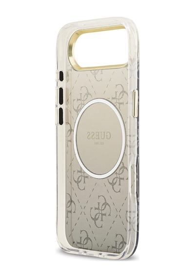 Apple Uyumlu iPhone 17 Air Kılıf Guess Lisanslı M-safe Şarj Özellikli 4g Desenli Simli Silikon Kapak Gri Gri