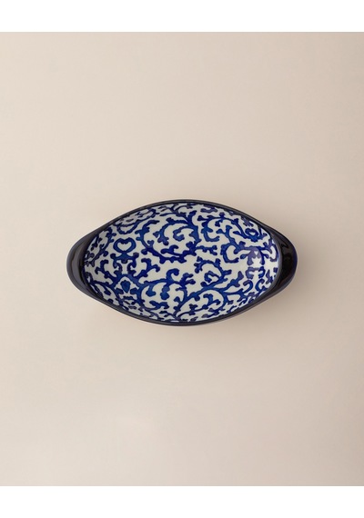 Madame Coco Reve Bleu Reneta Oval Tabak - 19 Cm - Mavi/beyaz 8684427225127 Çok Renkli