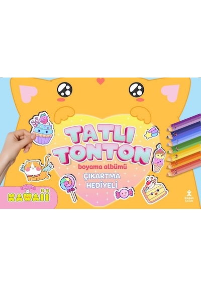 Sevimliler Kawaii-Tatlı Tonton Boyama Albümü-Çıkartma Hediyeli- Doğan Çocuk