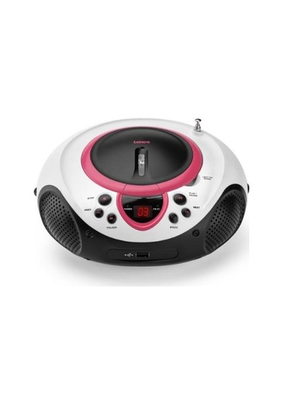 Lenco SCD-38 Pembe Taşınabilir Müzik Seti Radyo CD Çalar MP3 USB