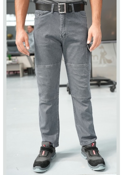 Uniprom İş Pantolonu Kot Kumaş Titan Flex Model Gri Gri