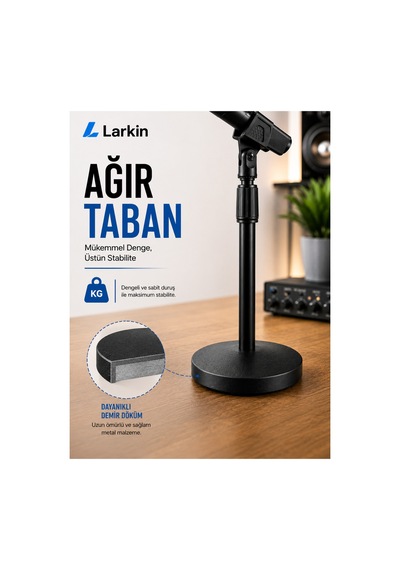 Larkin Ds18 Ağır Taban Masa Tipi Metal Mikrofon Standı