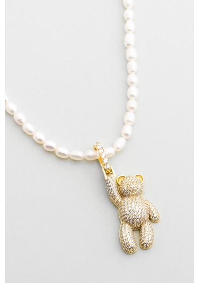 Tiny Bear 18 Ayar Sarı Altın Kaplama Gümüş Charm Sarı