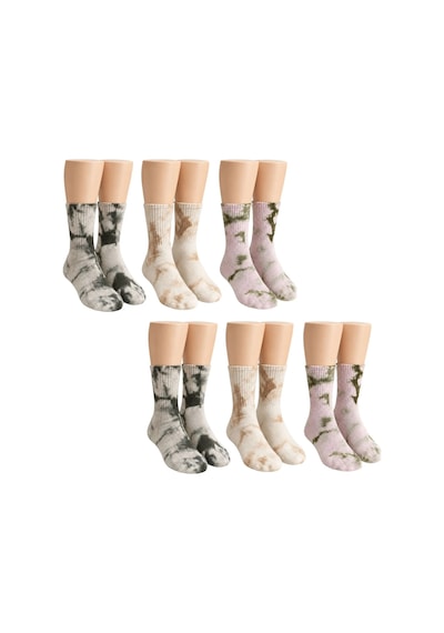Womanandkids Wak Unisex Batik Desenli Çorap 6'lı Set Pamuklu Uzun Soket Dikişsiz Nefes Alan Günlük Spor Konfor Çorabı Çok  Renkli