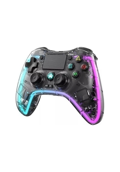 Şeffaf Rgb Işıklı Gamepad Joystickkablosuz Oyun Kolu Ps4 Ps3 Pc Android Tv Telefon Uyumlu