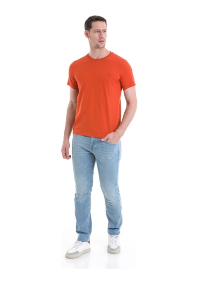 Hatemoğlu 35353022C003 019 Regular Fit Pamuklu Bisiklet Yaka Düz Erkek Tişört Kiremit
