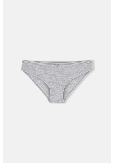 Suwen 3lü Pamuklu Dantelli Slip Külot St0051601863 Siyah / Gri / Beyaz