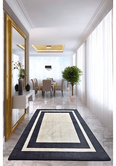 Black Frame Djt 80X150 Cm Dekoratif Modern Halılar