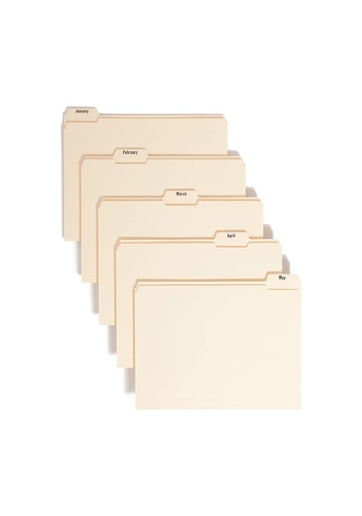 Düzenleyici Set Aylık Jan-aralık Klasör Güçlendirilmiş 1 5-cut Tab Size Manila 12 Pro Set Navigasyon Cihazı