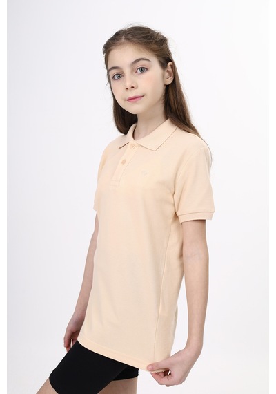 Toontoy Kids Toontoy Unisex Polo Yaka Düğmeli Uzun Kısa Tişört Bej