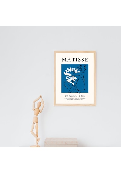 Mavinin Büyüsü Matisse Duvar Tablosu Çerçeveli 2'li Set Ahşap Renk 35 X 50 Boyut/ebat