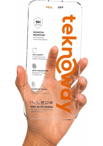 Teknoway İllede Apple Uyumlu iPhone 18 Pro Max / 17 Pro Max Ekran Koruyucu Tam Kaplama Şeffaf