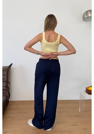 Giysa Kadın Beli Ayarlanabilir Çift Cepli Eşofman Altı Lacivert - Ms0001418