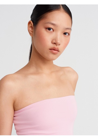 Dilvin 21103 Straplez Top-toz Pembe Toz Pembe