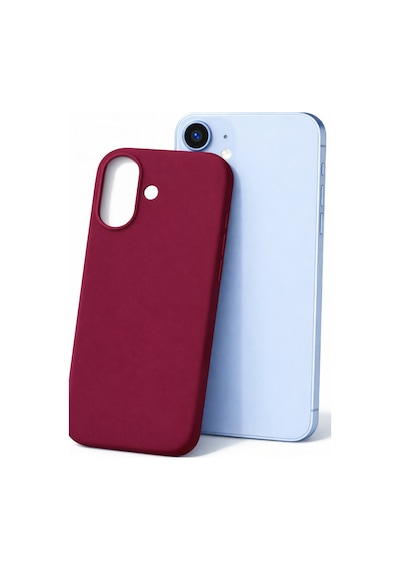 Apple Apple iPhone 17 Uyumlu Kılıf Renkli Lansman İçi Kadife Yumuşak Kamera Yükseltili Silikon Bordo