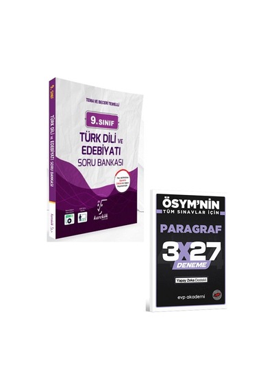 Karekök 2027 9. Sınıf Türk Dili Ve Edebiyatı Soru Bankası+evp Akademi 3x27 Paragraf Deneme