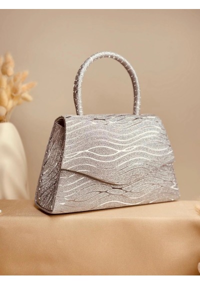 Elora Atelier Elora Liora Dalga Desenli Gümüş Simli Çanta Çok Renkli