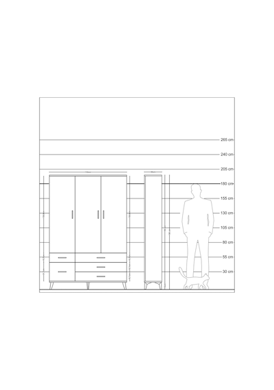Arges Dolap 5 Raflı 5 Çekmeceli Tek Askılı 132x30x195 Çam-çam... Çam Arges Dolap 5 Raflı 5 Çekmeceli Tek Askılı 132x30x195 Çam-çam... Çam
