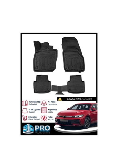 Vw Passat B9 3d Havuzlu Paspas 2023 2024 2025 2026 Model Kokusuz