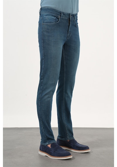 İmza 5 Cep Slim Fit Casual Pamuklu Denim Pantolon 1023260169 İndigo