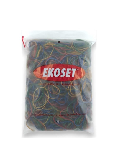 Ekoset 500 Adet Renkli Para Lastiği Karışık 4 Renk 70 MM